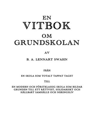 cover image of EN VITBOK OM GRUNDSKOLAN
